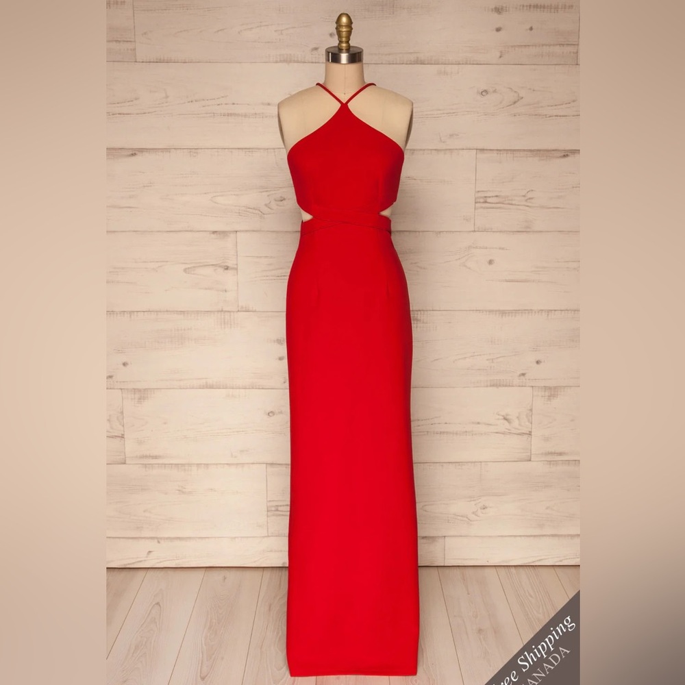 Boutique 1861 Red Maxi Halter Dress